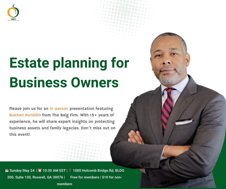 May Networking Meeting - Estate Planning for Business Owners